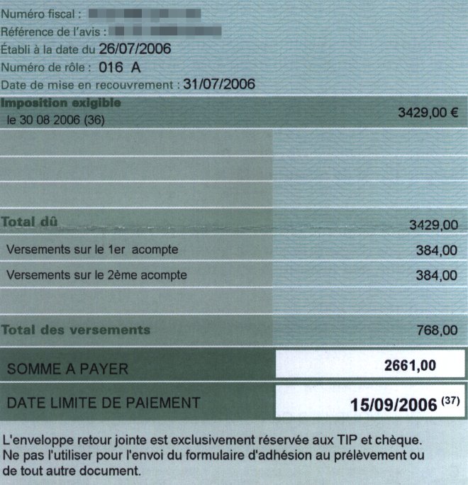 « Somme à payer : 2661.00€ »