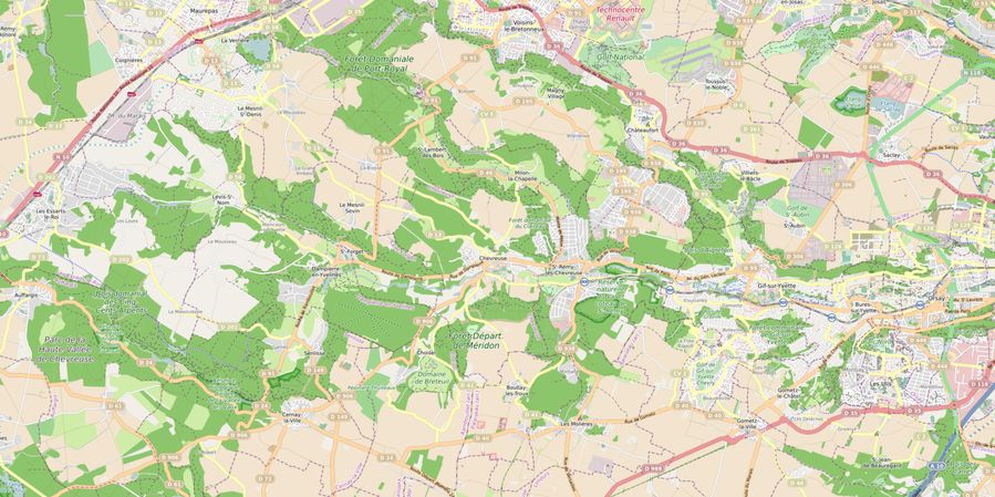 [Carte de la Vallée de Chevreuse (OpenStreetMap)]