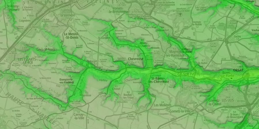 [Carte de la Vallée de Chevreuse (relief)]