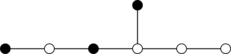 [Diagramme de Satake de E₇((SU(2)×Spin(12))/⟨(−1,vol)⟩)]