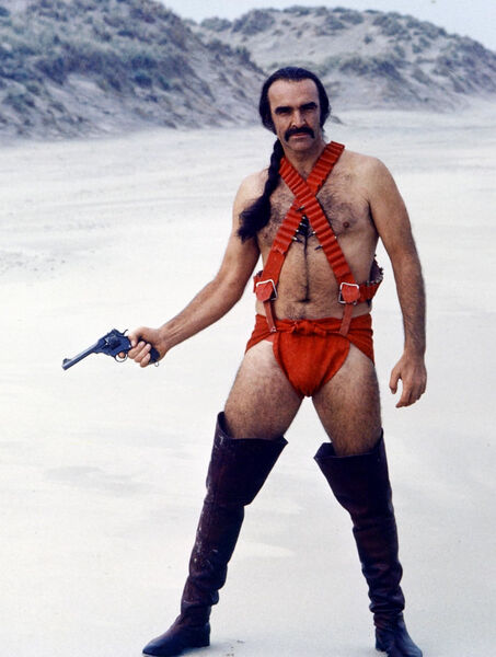 [Sean Connery dans le rôle de Zed dans le film “Zardoz”]