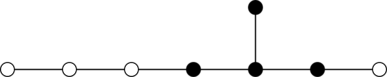 [Diagramme de Satake de E₈((SU(2)×E₇)/±1)]